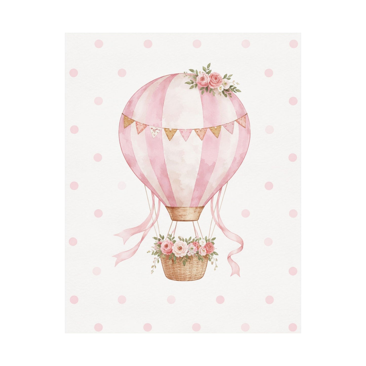 Pink Hot Air Balloon Nursery Wall Art