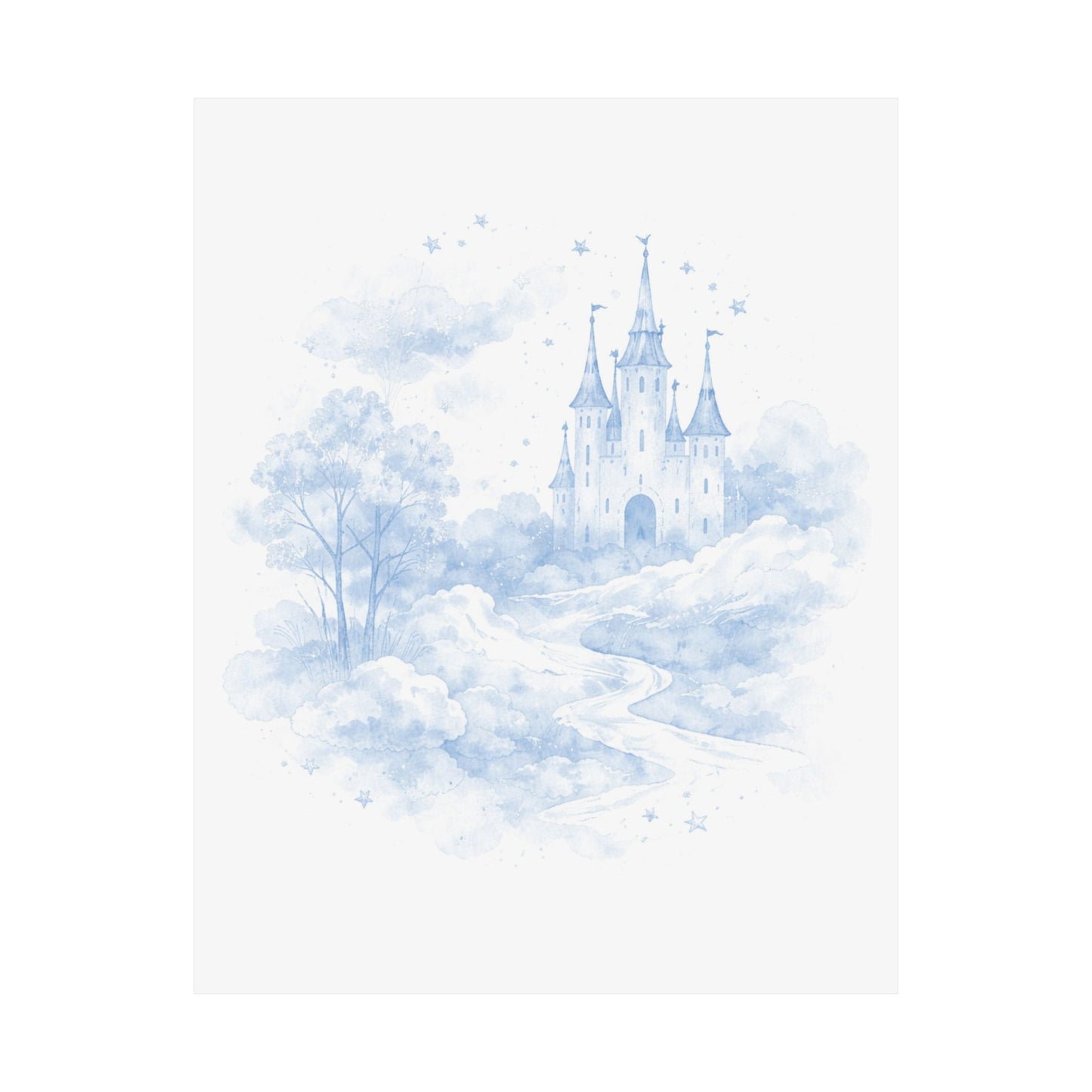 Dreamy Castle Landscape Nursery Wall Art
