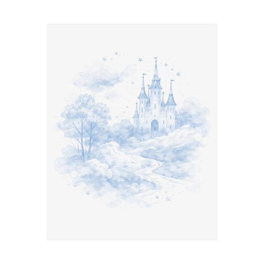 Dreamy Castle Landscape Nursery Wall Art