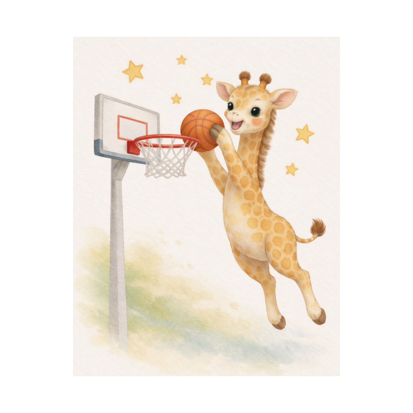 Giraffe Dunking Nursery Wall Art