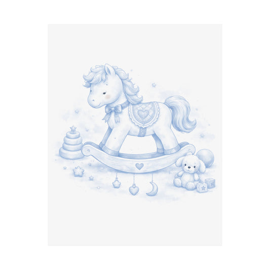 Light Blue Rocking Chair Nursery Wall Art