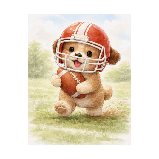 Dog Playing Football Nursery Wall Art